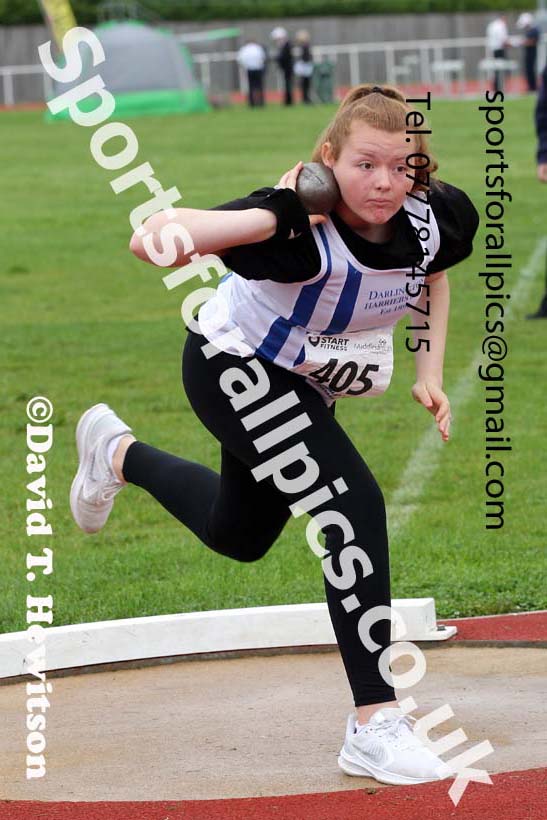 Women and Girls shot putt, 2021 North Eastern Track and Field Champs., Middesbrough. Photo: David T. Hewitson/Sports for All Pics